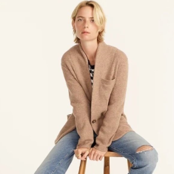 J.Crew Heather Mushroom Cocoon Sweater-Blazer - Size M - Picture 4 of 8